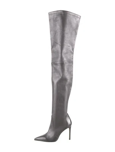 Pre-owned Stuart Weitzman Leather Boots In Gray