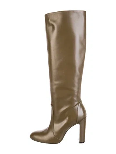 Pre-owned Stuart Weitzman Leather Boots In Green