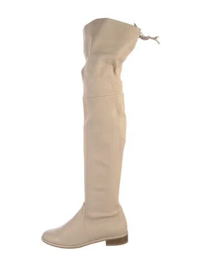 Pre-owned Stuart Weitzman Leather Boots In Neutral