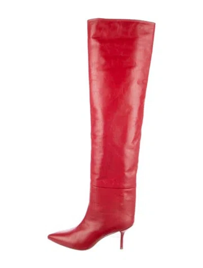 Pre-owned Stuart Weitzman Leather Boots In Red