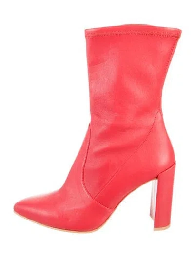 Pre-owned Stuart Weitzman Leather Boots In Red