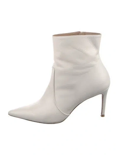 Pre-owned Stuart Weitzman Leather Boots In White