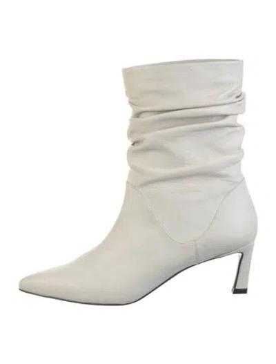 Pre-owned Stuart Weitzman Leather Boots In White