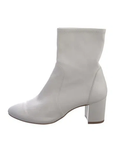 Pre-owned Stuart Weitzman Leather Boots In White