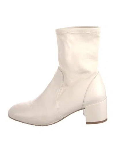 Pre-owned Stuart Weitzman Leather Boots In White