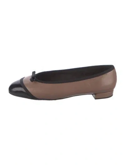 Pre-owned Stuart Weitzman Leather Bow Accents Ballet Flats In Pink