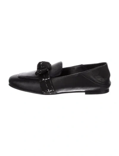 Pre-owned Stuart Weitzman Leather Bow Accents Mary Jane Flats In Black