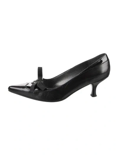 Pre-owned Stuart Weitzman Leather Bow Accents Pumps In Blue