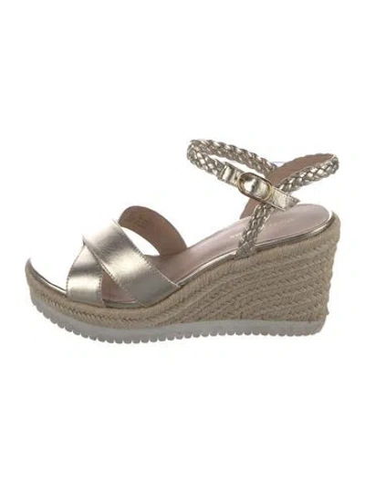 Pre-owned Stuart Weitzman Leather Braided Accents Espadrilles