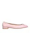 Stuart Weitzman Sleek Sparkle Leather Ballerina Flats In Pink