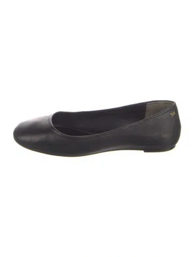 Pre-owned Stuart Weitzman Leather Chain-link Accents Ballet Flats In Brown