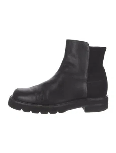 Pre-owned Stuart Weitzman Leather Chelsea Boots In Black