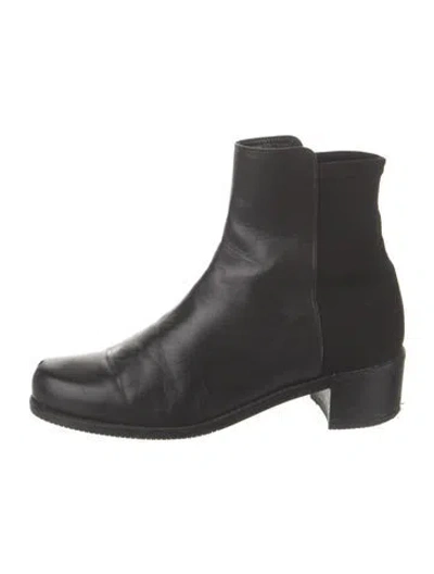 Pre-owned Stuart Weitzman Leather Chelsea Boots In Black