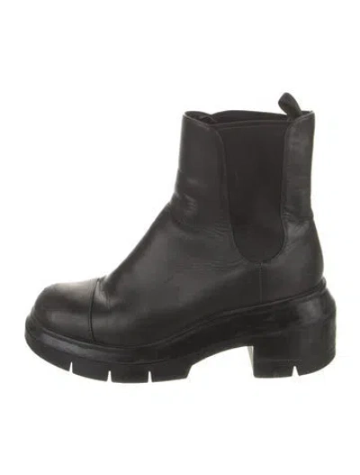 Pre-owned Stuart Weitzman Leather Chelsea Boots In Black