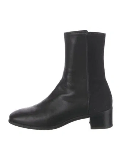 Pre-owned Stuart Weitzman Leather Chelsea Boots In Black