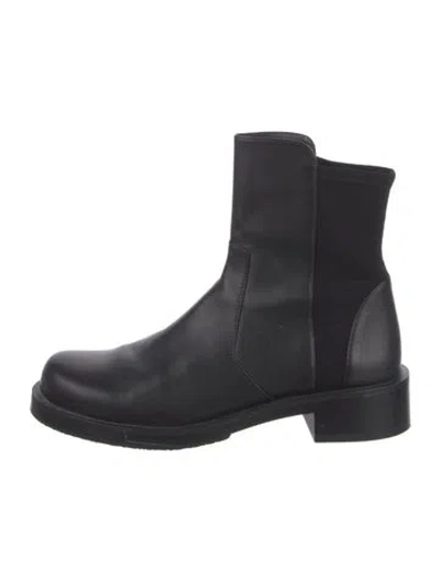 Pre-owned Stuart Weitzman Leather Chelsea Boots In Black