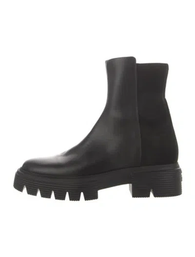 Pre-owned Stuart Weitzman Leather Chelsea Boots In Black