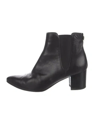 Pre-owned Stuart Weitzman Leather Chelsea Boots In Black