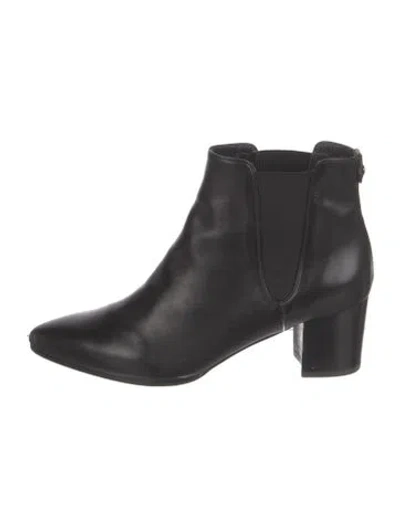 Pre-owned Stuart Weitzman Leather Chelsea Boots In Black