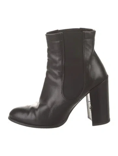 Pre-owned Stuart Weitzman Leather Chelsea Boots In Black