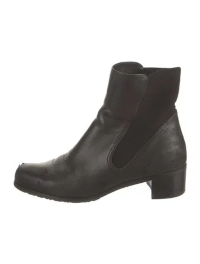 Pre-owned Stuart Weitzman Leather Chelsea Boots In Black