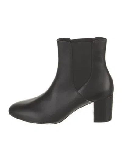 Pre-owned Stuart Weitzman Leather Chelsea Boots In Black
