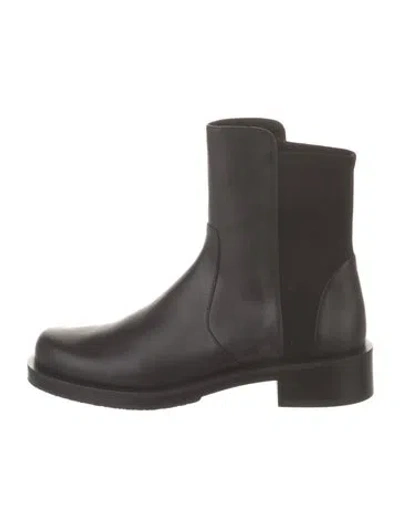 Pre-owned Stuart Weitzman Leather Chelsea Boots In Black