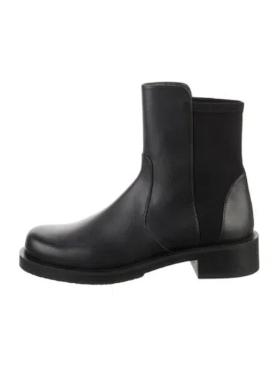 Pre-owned Stuart Weitzman Leather Chelsea Boots In Black