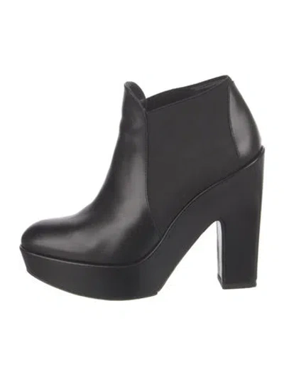 Pre-owned Stuart Weitzman Leather Chelsea Boots In Black