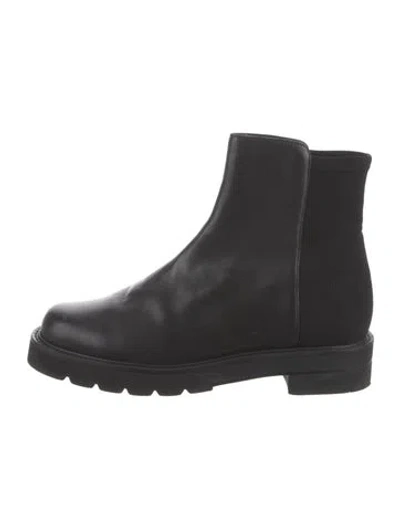 Pre-owned Stuart Weitzman Leather Chelsea Boots In Black