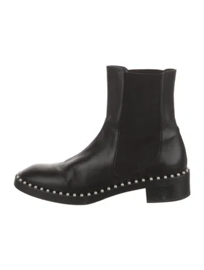 Pre-owned Stuart Weitzman Leather Chelsea Boots In Black
