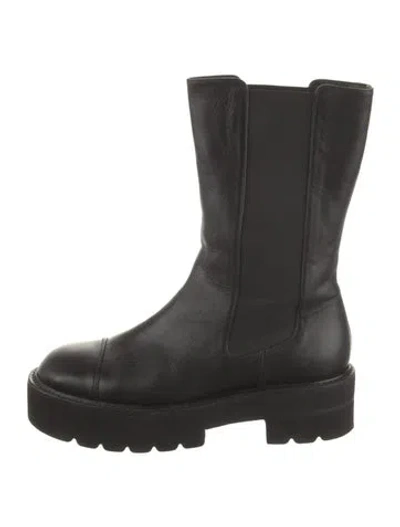 Pre-owned Stuart Weitzman Leather Chelsea Boots In Black