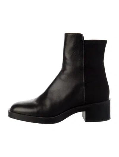 Pre-owned Stuart Weitzman Leather Chelsea Boots In Black