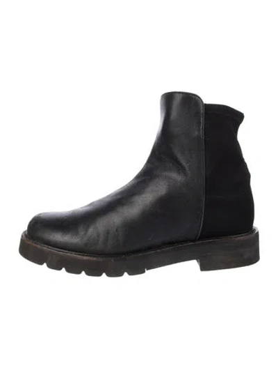 Pre-owned Stuart Weitzman Leather Chelsea Boots In Black