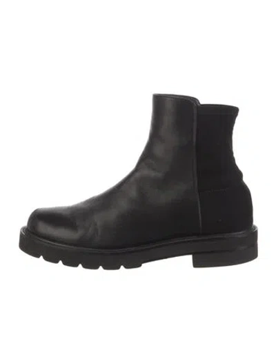 Pre-owned Stuart Weitzman Leather Chelsea Boots In Black