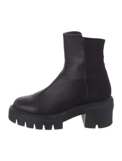 Pre-owned Stuart Weitzman Leather Chelsea Boots In Black