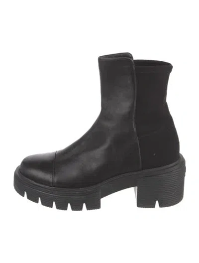 Pre-owned Stuart Weitzman Leather Chelsea Boots In Black