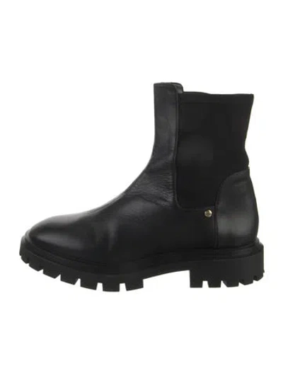 Pre-owned Stuart Weitzman Leather Chelsea Boots In Black