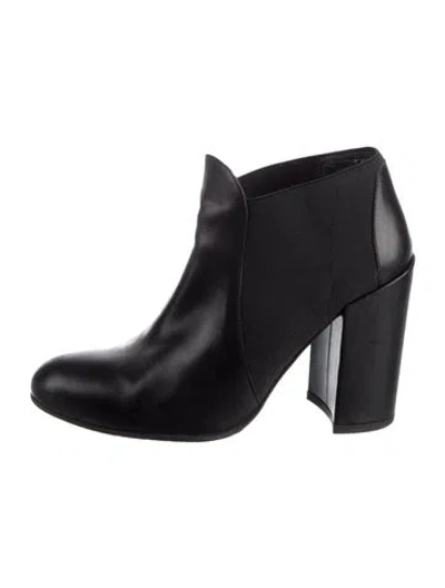 Pre-owned Stuart Weitzman Leather Chelsea Boots In Black