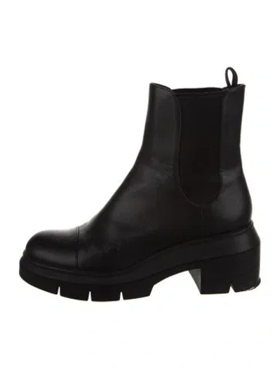 Pre-owned Stuart Weitzman Leather Chelsea Boots In Black