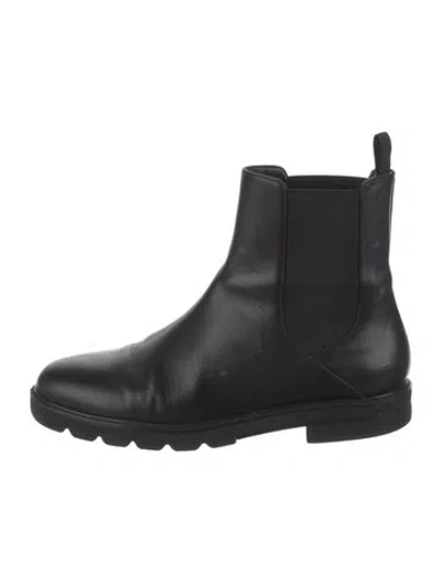 Pre-owned Stuart Weitzman Leather Chelsea Boots In Black