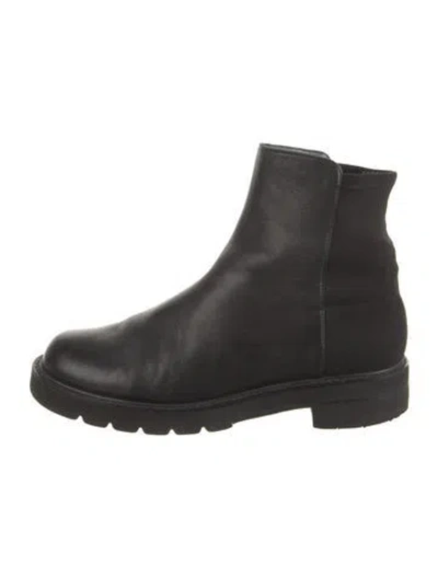 Pre-owned Stuart Weitzman Leather Chelsea Boots In Black