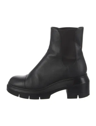 Pre-owned Stuart Weitzman Leather Chelsea Boots In Black