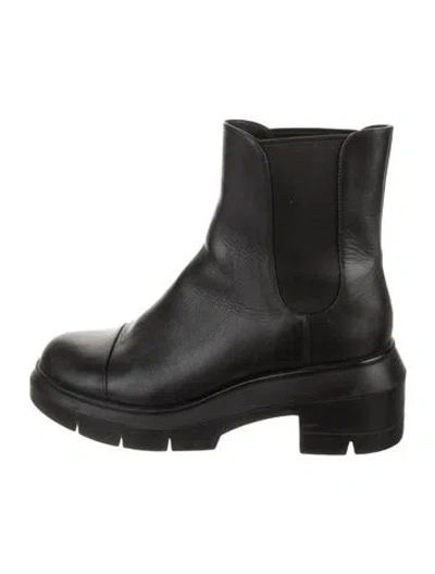 Pre-owned Stuart Weitzman Leather Chelsea Boots In Black