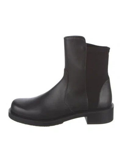 Pre-owned Stuart Weitzman Leather Chelsea Boots In Black