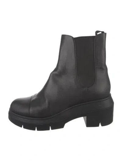 Pre-owned Stuart Weitzman Leather Chelsea Boots In Black