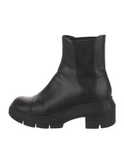 Pre-owned Stuart Weitzman Leather Chelsea Boots In Black