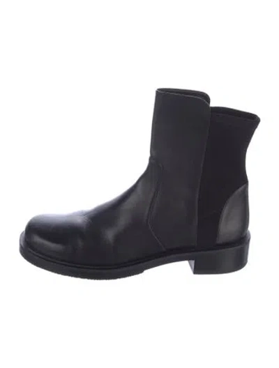 Pre-owned Stuart Weitzman Leather Chelsea Boots In Black