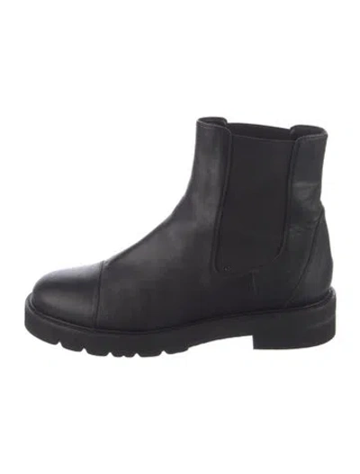 Pre-owned Stuart Weitzman Leather Chelsea Boots In Black