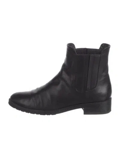 Pre-owned Stuart Weitzman Leather Chelsea Boots In Black